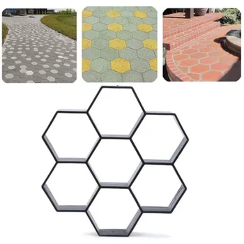 

DIY Hexagon Home Garden Floor Road Concrete Durable Stepping Path Makeru00a0Mold Plastic Path Maker Pavement Mold Hot