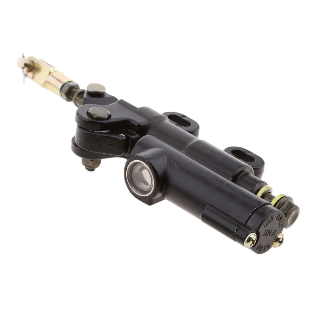 New Rear Hydraulic Brake Master Cylinder Pump With Fluid Reservoir ATV Dirt Bike - Black