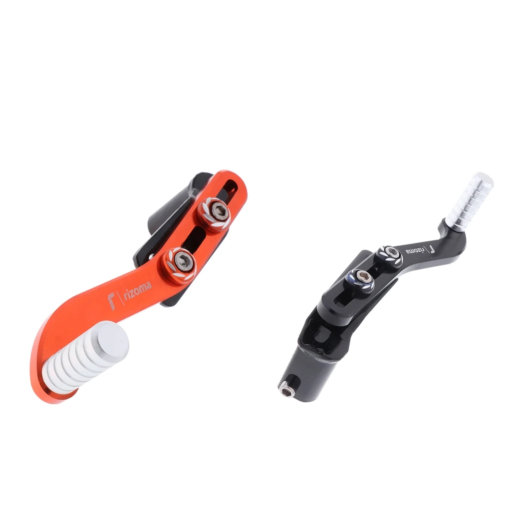 Universal Aluminum Folding Shift Lever Gear Shifter Lever Heel Toe Shift Lever for Motorcross with 2 Colors, (Black/Orange)