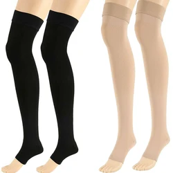 Open Toe Knee-High Medical Compression Stockings Varicose Veins Stocking Compression Brace Wrap Shaping For Women Men 18-21mm