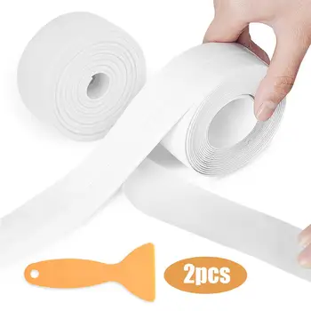 

Waterproof Tape Silicone Removal Scraper Water Tap Practical Gap Mold Proof Tape Super Adhesive Tape Sealing Tape 2pcs White