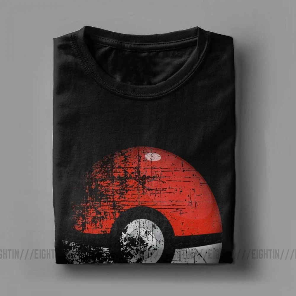 Najtaniej Zniszczony pokemon go team czerwony Pokeball wypoczynek t shirty człowiek krótki rękaw topy nowe koszulki oczyszczona bawełna O Neck t shirty