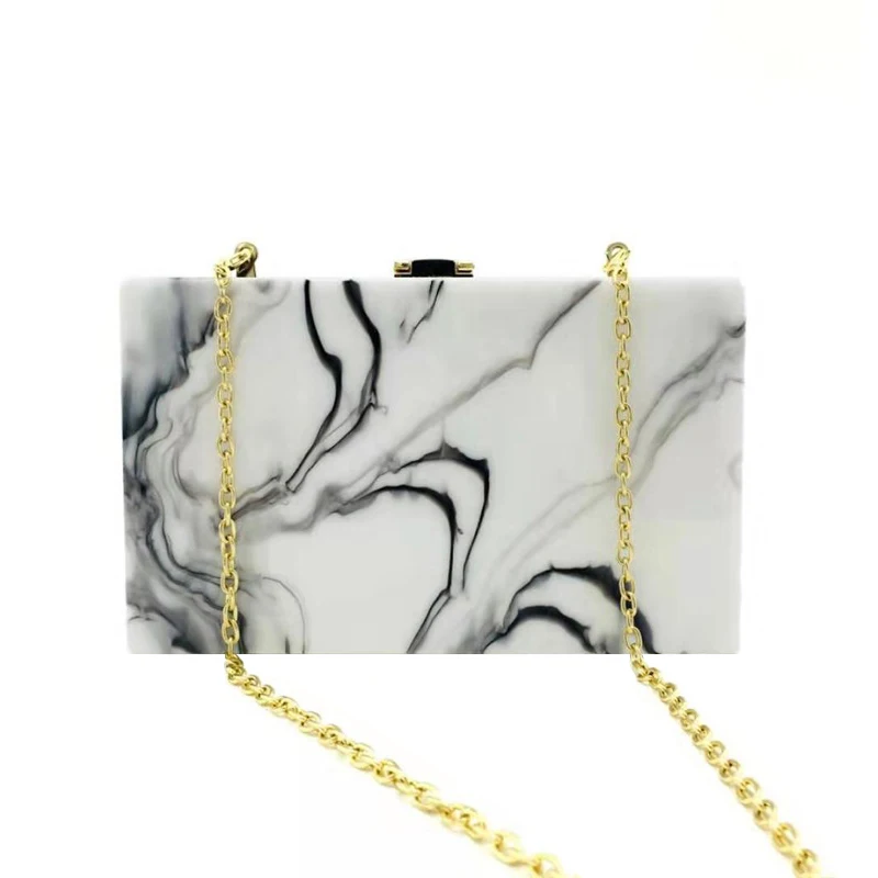 

New Designer Wallet Chinoseries Marble Pattern Hangbags Ink Print Acrylic Clutch Purse Vintage Evening Bag Mini Messenger Bags