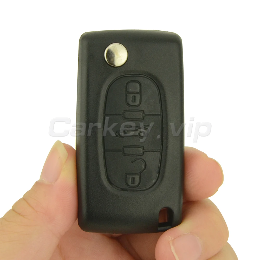 

Remotekey CE0536 Flip remote car key middle trunk 3 button for Peugeot for Citroen 433 mhz ID46 - PCF7961 VA2