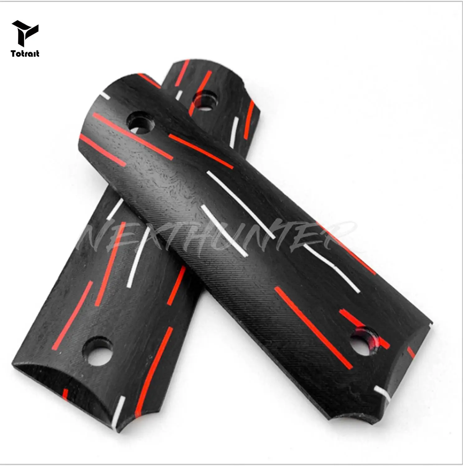 

TOtrait 2Pieces Damascus Pattern Professional G10 Hand Grips Patch Material Non-slip Handles scales Slabs blanks For 1911 Models