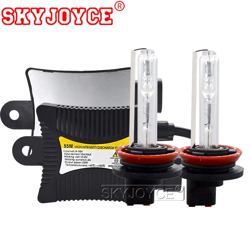 SKYJOYCE 55W DC 12V Xenon Ballast HID Headlight Kit H7 H1 H11 9005 9006 4300K 5000K 6000K 8000K Car Auto Single Beam Lamp Bulb