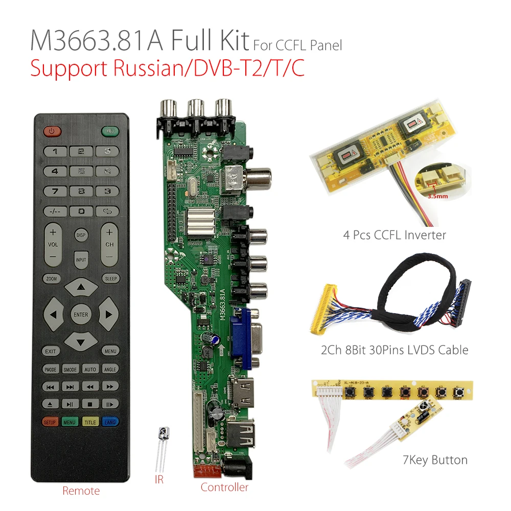 M3663.81A цифровой сигнал DVB C T2 T Универсальный ЖК дисплей ТВ контроллер драйвер платы