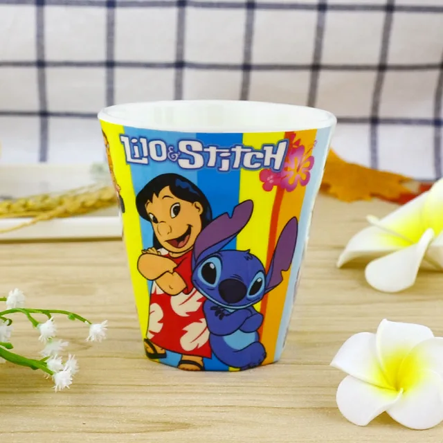 Disney Stitch Kids Cutlery Set Cartoon Cute Melamine Bowl Mug Kids Gifts  Cute Dinner Plate Party Cutlery