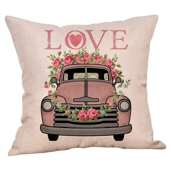 

Happy Valentine's Day Cushion Cover Rose Sweet Love Pillow Case Polyester Throw Pillow For Home Decor 45x45cm housse de coussin
