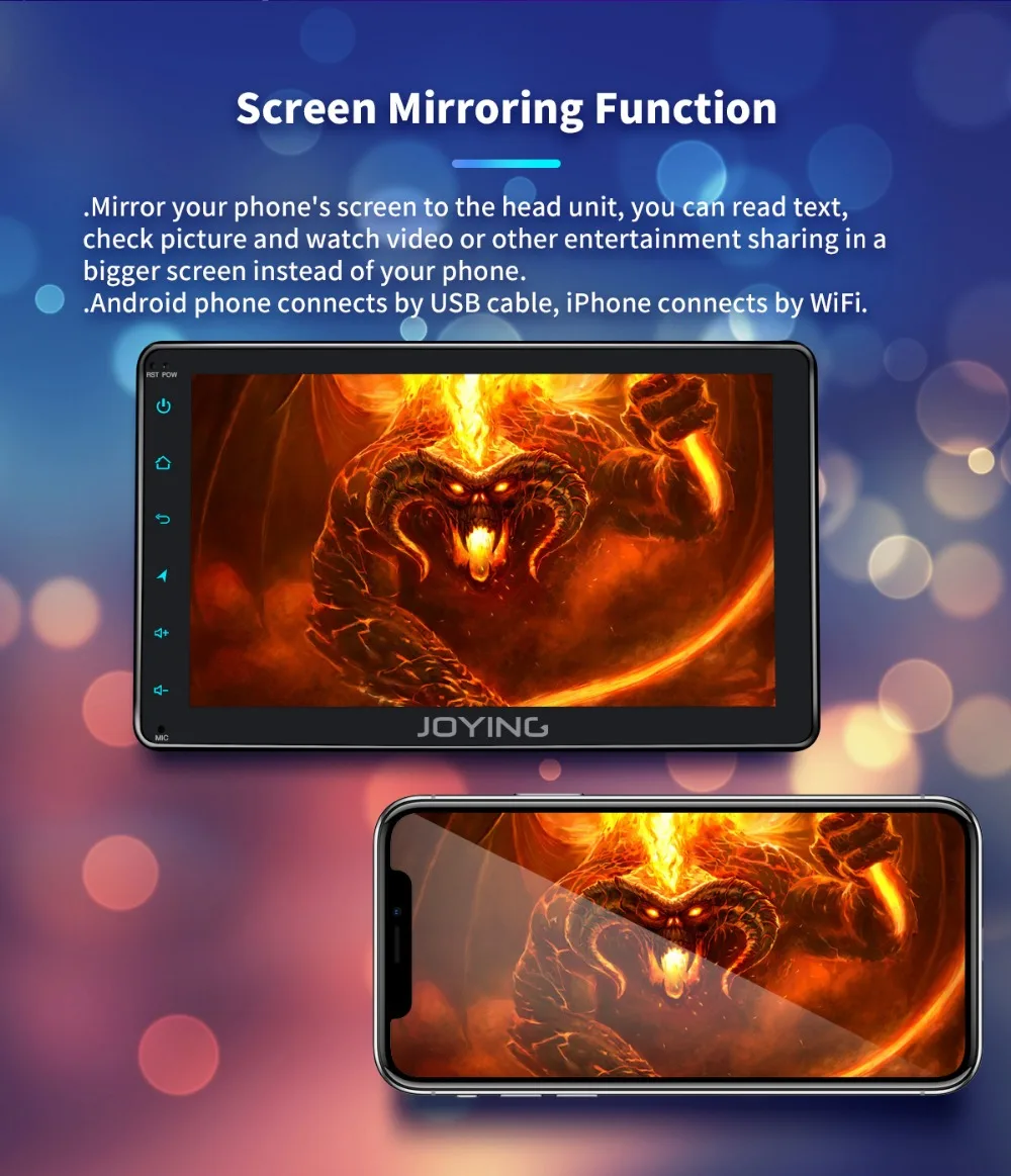 Cheap JOYING 2 din car radio  Android 8.1 For Toyota Corolla Octa Core 8"touch screen DSP Mirror link Split Screen Support DVR/OBD/SWC 18