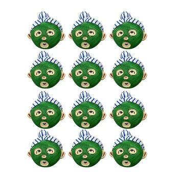 

12Pcs Cute Cartoon Seaweed Mask Doll Resin Fridge Magnet Three-Dimensional Creative Magnetic Decoration Fridge Magnet