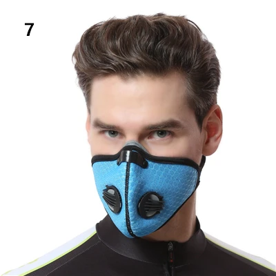 7 Новая велосипедная маска MTB анти-смог Губка Маска для лица PM2.5 рот-Муфельная респиратор против пыли для верховой езды тренировочная маска для мужчин и женщин - Цвет: 7
