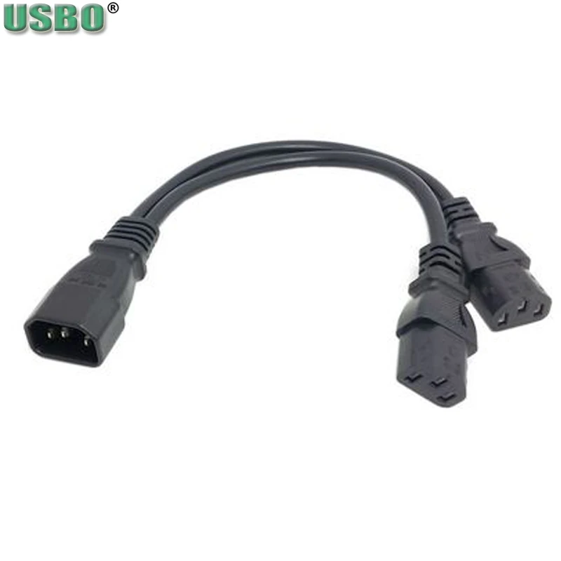 250v 10a 20cm Copper Desktop Host display IEC320 C14 Male to 2 Female C13 Connector Power cable UPS PDU Power Cord