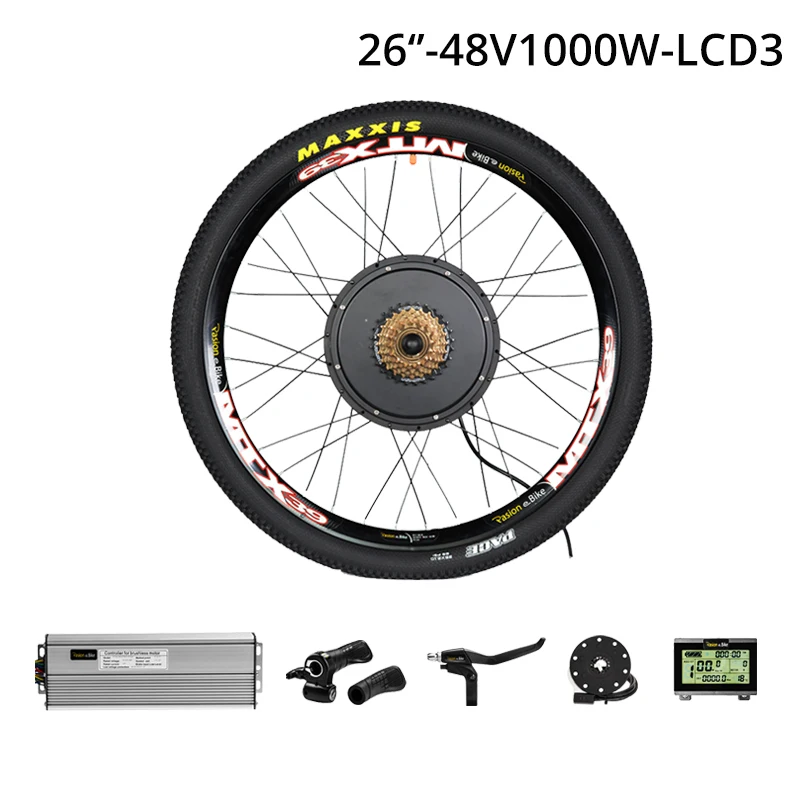Комплект для переоборудования электрического велосипеда 1000 Вт 48 В Электрический колесный Мотор задний e велосипед комплект MTB Электрический велосипед мотор комплект Электрический мотор колеса - Цвет: 26-1000W-LCD3