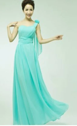 mint blue Цвет шампанского, ярко-синее платье, длинная длина для Подружка невесты, сестра, подружка невесты, платье из шифона под 100 B1181 - Цвет: mint blue