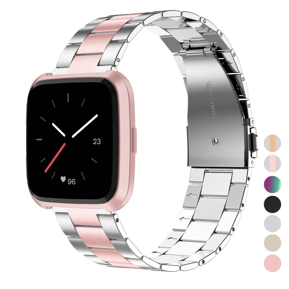 Металлический ремешок для Fitbit Φ из нержавеющей стали браслетов Versa Сменные
