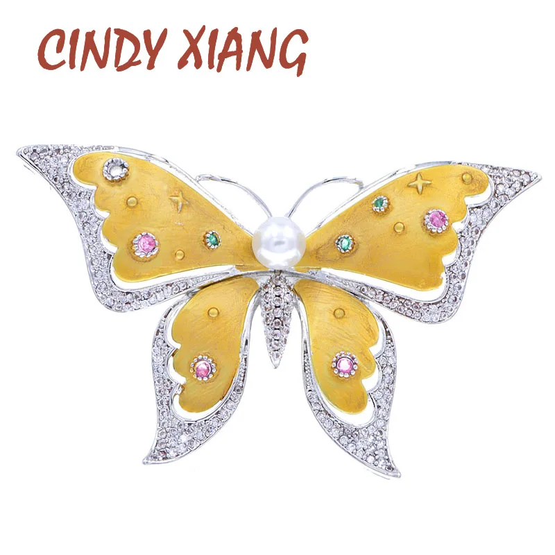 Женские броши бабочки CINDY XIANG Cubic Zirocnia в стиле барокко двухцветные элегантные