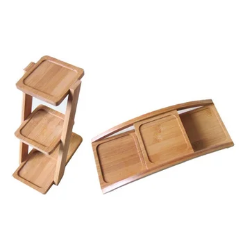 

Desktop multi-layer flower stand green radish meat wood floating window balcony living room office mini flower pot shelf