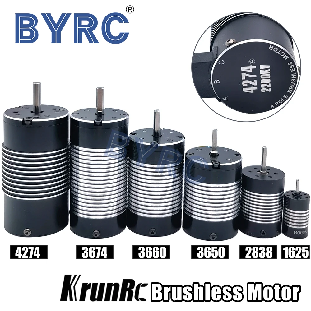 KrunRC Brushless Motor 1625 2838 3650 3660 3674 4274 for 1/28 1/14 1/10 1/8 RC Car Truggy Trial On-road Buggy Drift Boats | Игрушки и