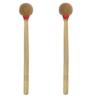 

1 Pairs Cotton Cloth Wood Handle Drum Stick Anti-Slip Bass Hammer Mallet Durable Percussion Accessory