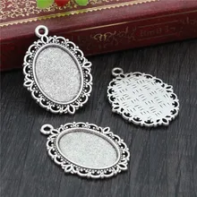 8 шт. 13x18 мм Внутренний размер античное серебро простой стиль Камея Кабошон основа Установка Подвески ожерелье Фурнитура(D4-20