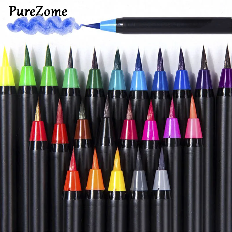 

20 Color Premium Painting Soft Brush Pen Set Watercolor Markers Pen Effect Best For Coloring Books Manga Comic Calligraphy