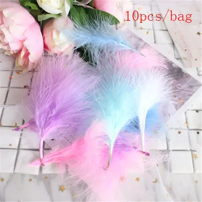 warm color 10pcs 4-7 дюймов 10-16 см перья индейки Марабу пышное свадебное платье DIY ювелирные украшения декоративные аксессуары перья 50 шт - Цвет: warm color 10pcs