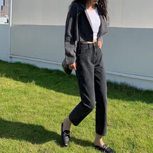 Новинка Лето Осень повседневные свободные джинсы бойфренды размера плюс женские классические уличные прямые джинсы длиной до щиколотки