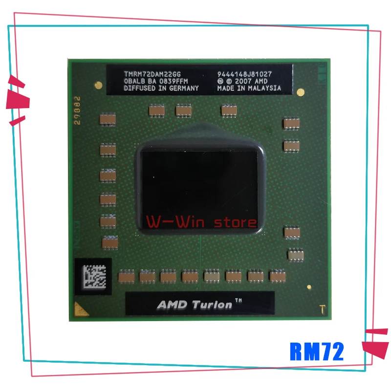 AMD Turion 64 X2 Mobile technology RM-72 RM 72 RM72 2.1 GHz Dual-Core Dual-Thread CPU Processor TMRM72DAM22GG Socket S1 | Компьютеры и