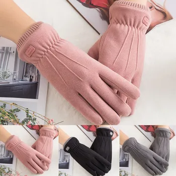 

Winter Gloves Womens Winter Solid color Candy Color Warm Gloves Wrist Mittens Driving Ski Gloves Guantes Luvas 8W5