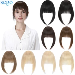 Sego 14g French Neat Bangs With Temples 100% Real Human Hair Fringe Bangs Swept Natural look Hair Piece
