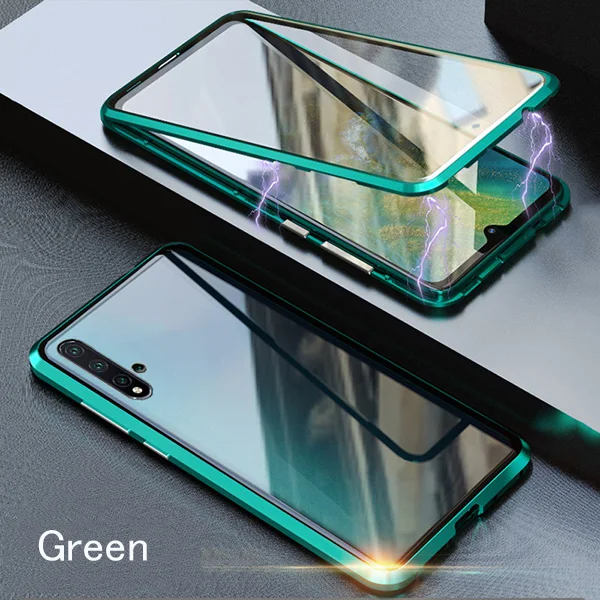 Магнитная Адсорбция металлический чехол для телефона для samsung Galaxy S10 S9 S8 Plus Note 10 8 9 плюс A7 A8 A9 A10 A30 A50 A60 A70 крышка - Цвет: Green