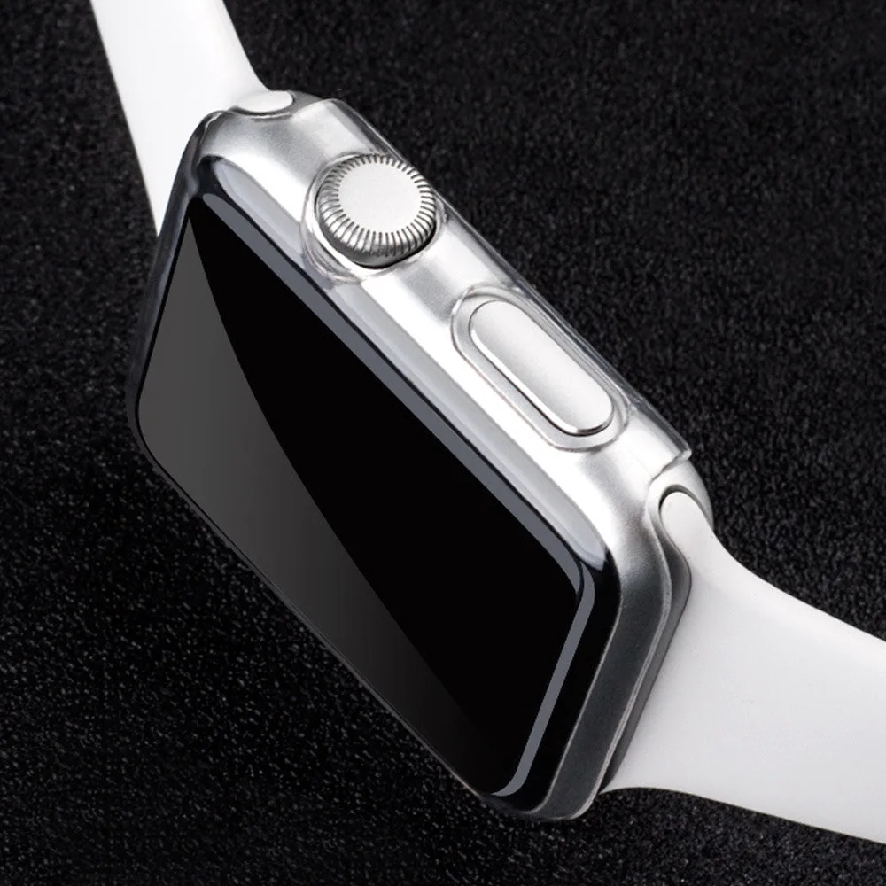 360 Тонкий чехол для часов для Apple Watch корпус 5 4, версия 1, 2, 3, ремешок 42 мм, 38 мм, версия мягкий прозрачный TPU Экран протектор для наручных часов iWatch, 4 3) 44 мм 40 мм