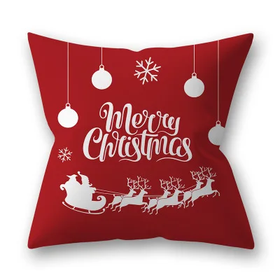 Счастливого Рождества Подушка Чехол Обложка размером 45*45 см год подушки Санта Клаус диван-кровать домашняя теплая декоративную Наволочки - Цвет: Коричневый