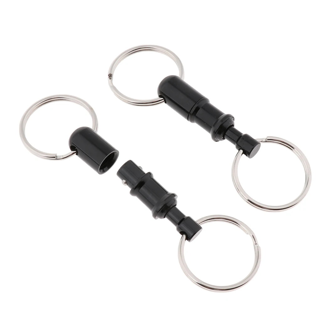 2pcs Detachable Keychain Pull Apart Quick Release Removable Key Rings