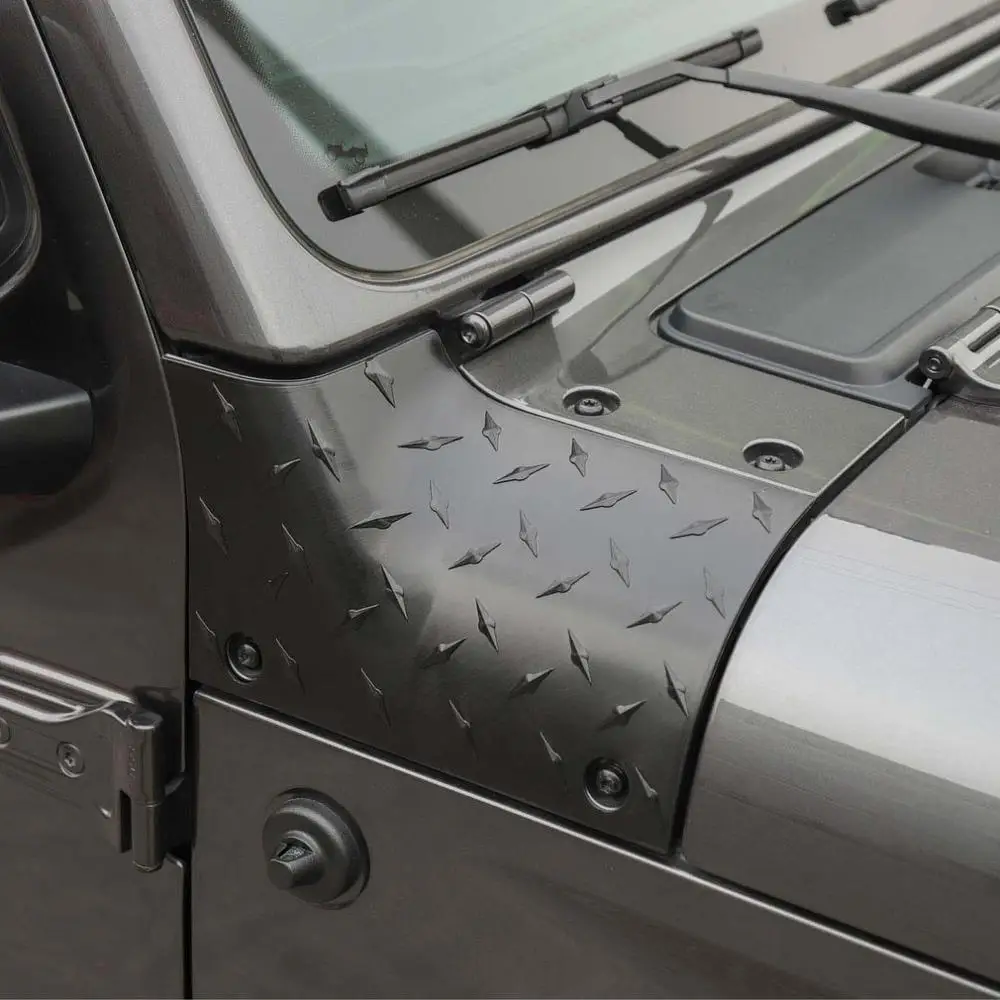 Для Jeep Wrangler Jl Jlu, угол крышки двигателя, комплект из 2 предметов, крышка автомобильного двигателя, Угловой протектор крышки двигателя, протектор