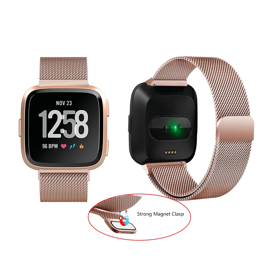 Металлический ремешок из нержавеющей стали для Fitbit Versa Fit bit Lite Смарт часы браслет