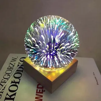 

Night Light Bedroom Decor Luminary Children's LED Lamp Starry Sky Present Novelty Star Creative Magic Glass Ball Table Fireworks