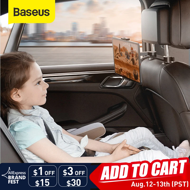 Baseus Car Seat Rear Phone Holder Tablet Phone Car Rear Pillow Phone Stand Headrest Mount Bracket for Phone Tablet 4.7-12.3 Inch