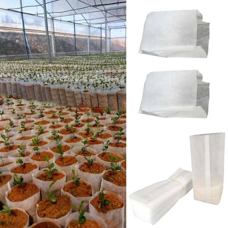 100 шт./компл. Seedling-мешки для растений Seeding мешок нетканый 100 шт./пакет Seedling кассеты для рассады мешок сад завод мешок