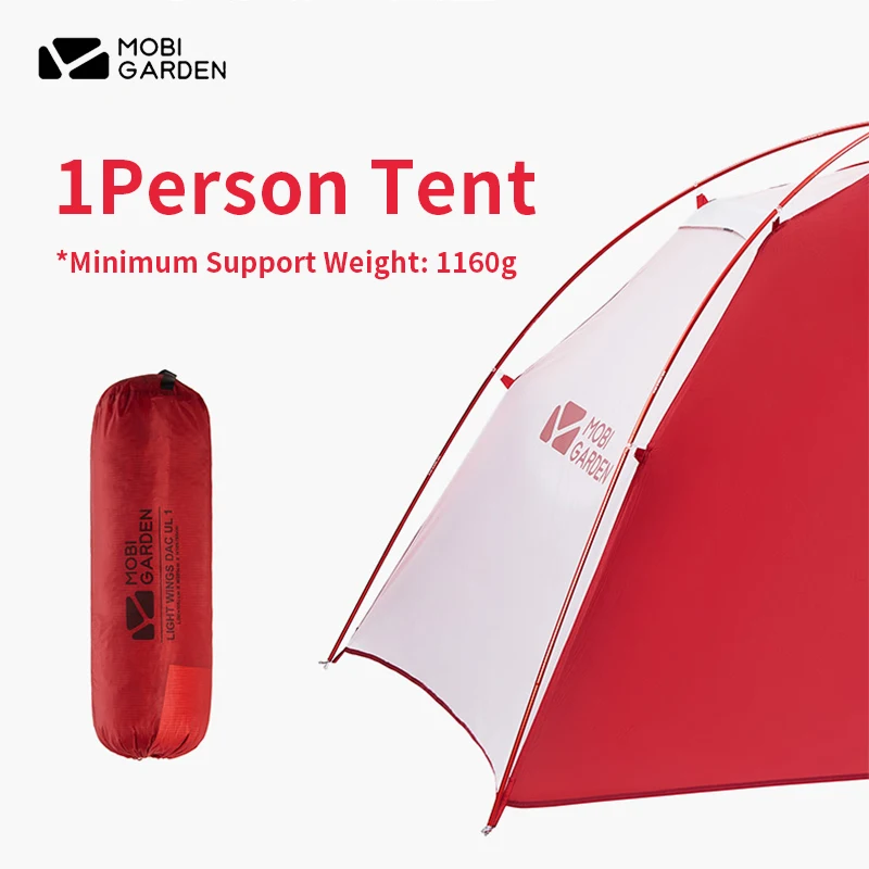 MOBI GARDEN 15D Light Wing UL1 Ultralight Tent 1.3KG Waterproof 