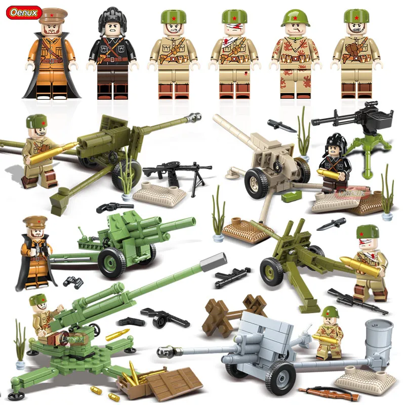 Oenux, новая мировая война 2, армейские солдатики, военный строительный блок, WW2, американские советские мини-солдатики, фигурки, MOC блок, кирпичная игрушка для детей