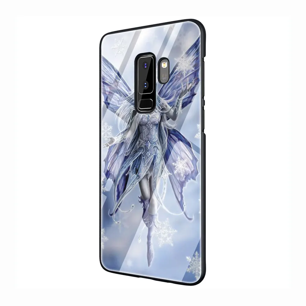 Готический череп фея закаленное Стекло Телефон чехол для Galaxy S7 edge S8 9 10, 8, 9, 10, плюс A10 20 30 40 50 60 70 - Цвет: G3