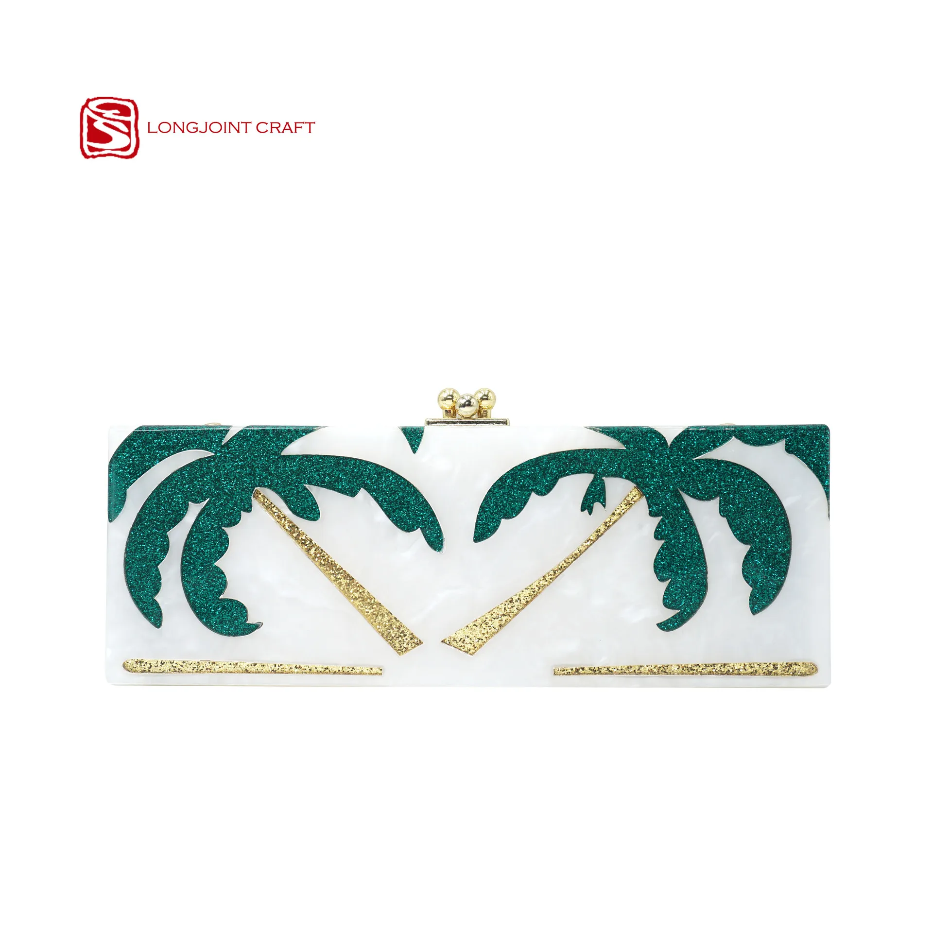 

Women's New Style Acrylic Coconut Tree Pattern Clutch Summer Day-Style Crossbody Bag