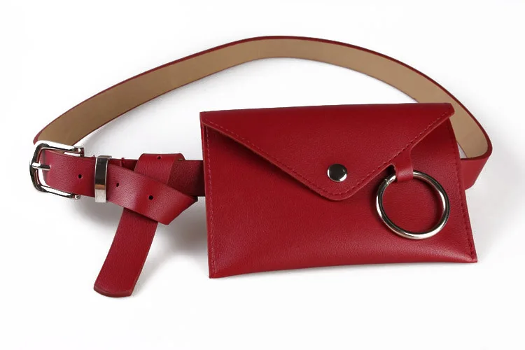 Classic Womens Waist Pack Casual PU Leather Belt Bag Vintage Waist Pouch Fanny Pack Coin Purse Luxury Round Ring Mini Phone Bag