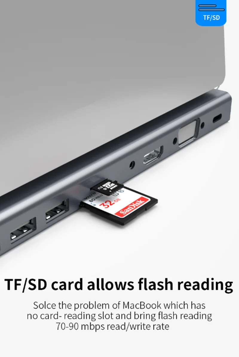 Bakeey Многофункциональный 11 в 1 USB-C концентратор док-станция адаптер с USB 3,0/2,0 type-C PD порт/RJ45 Внутренний порт/карта памяти