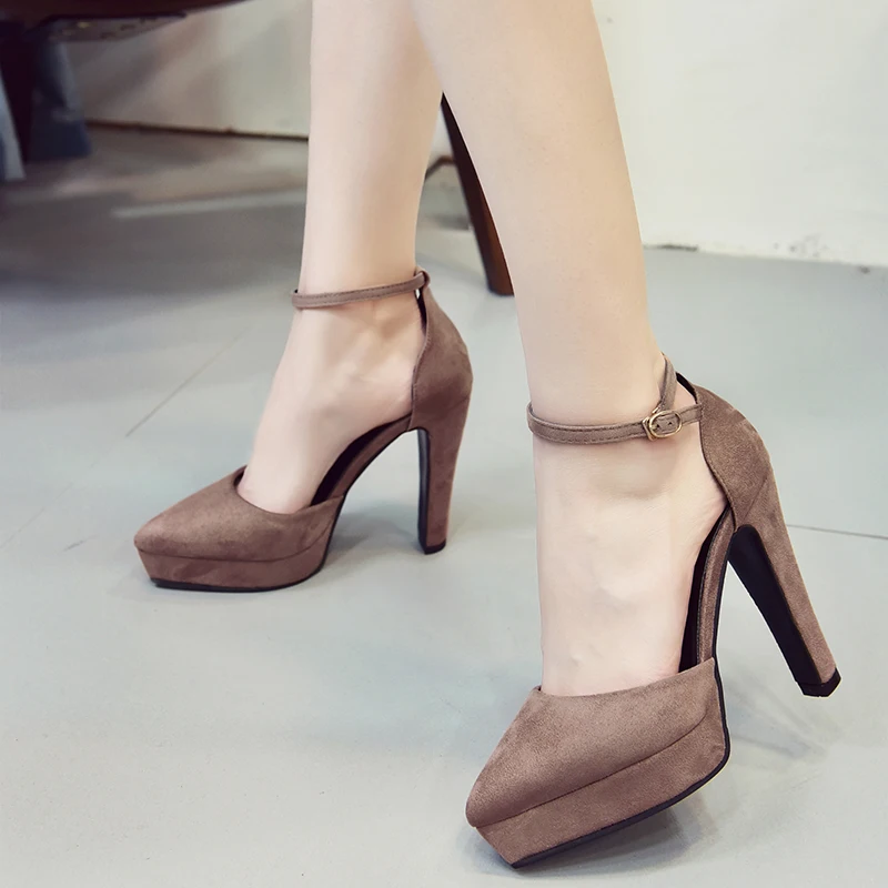 

2019 Autumn New Small Fresh Waterproof Platform High Heels Wild Fashion Pointed Thick With Single Shoe Sexy Elegant Womens Shoes