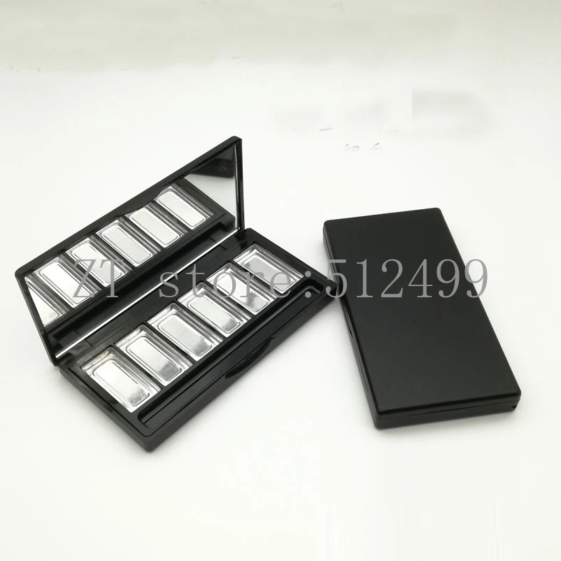 10 шт./лот пустой 6 ячеек прямоугольный матовый черный косметический футляр для