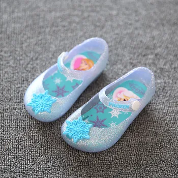 

Mini Sed Girls Snow flake Jelly shoes Princess Elsa Fashion Candy Shoes Summer fish mouth Sandal Party Shoes MS001