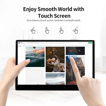 

Arealer Portable Monitor 15.6'' LED Monitor 4K IPS Expansion Screen for Switch/PS4/PC/Laptop with Touch Screen Battery